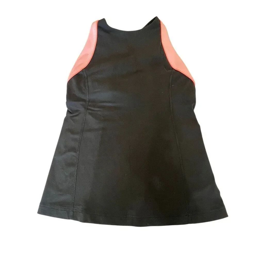 Lululemon Women's Crossback Vinyasa Surf Tank Top Black Bleached Coral Size 6